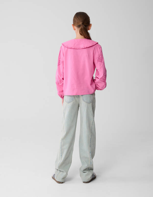 Big Collar Blouse Roze SHOEBY GIRLS