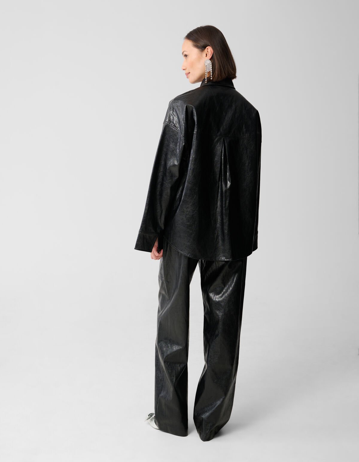 Vegan Leren Carpenter Blouse Zwart SHOEBY WOMEN