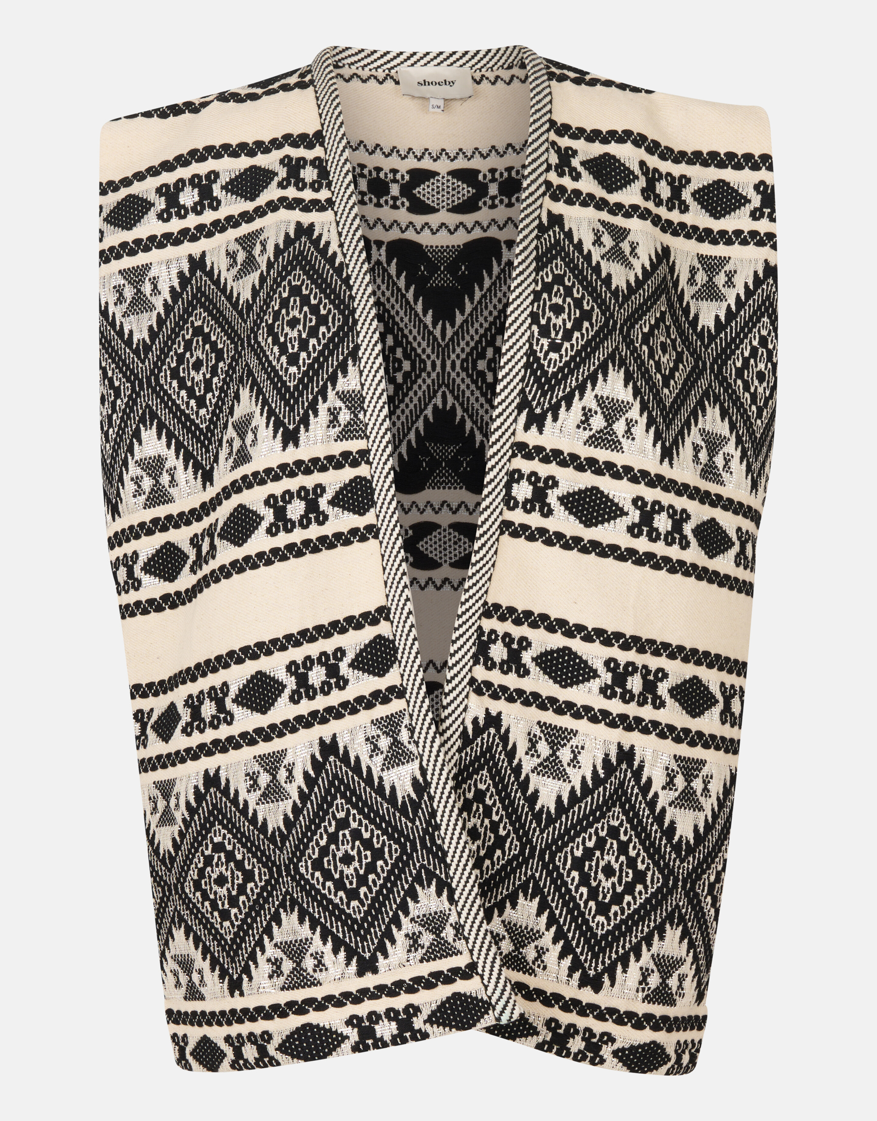Aztec Print Gilet Zwart/Wit SHOEBY WOMEN