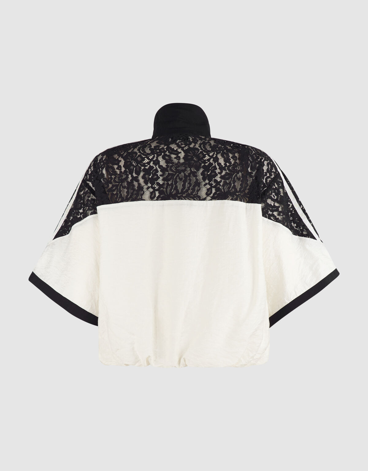 Lace Mix Track Blouse Zwart/Gebroken Wit SHOEBY WOMEN