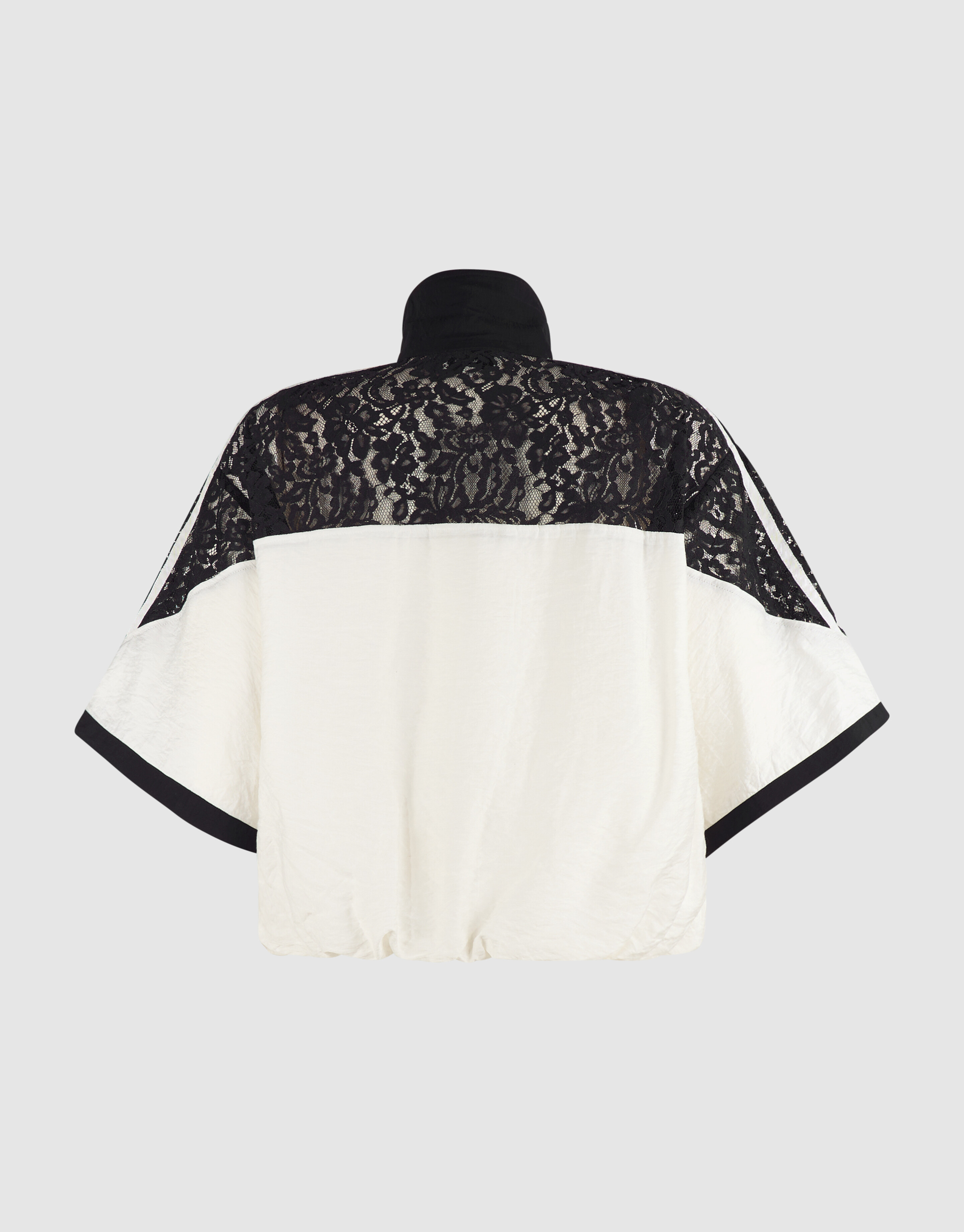 Lace Mix Track Blouse Zwart/Gebroken Wit SHOEBY WOMEN