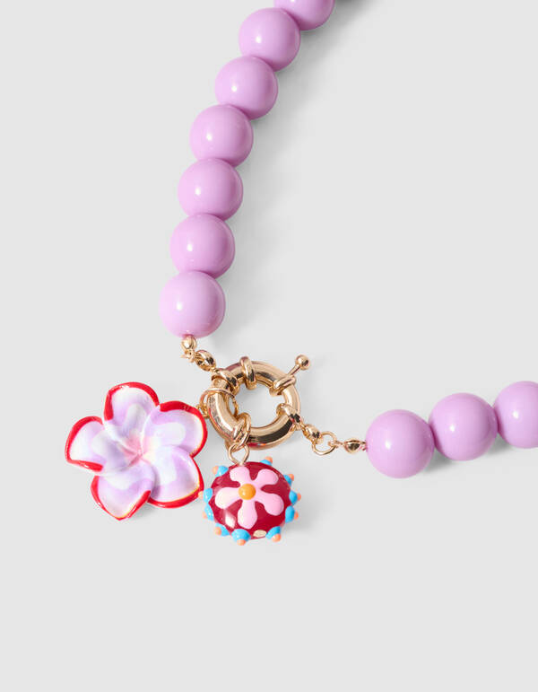 Statement Bloem Ketting Roze SHOEBY ACCESSOIRES
