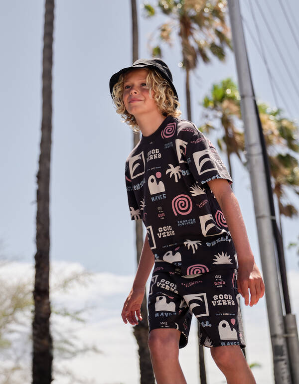 Summer Artwork T-shirt Donkergrijs SHOEBY BOYS