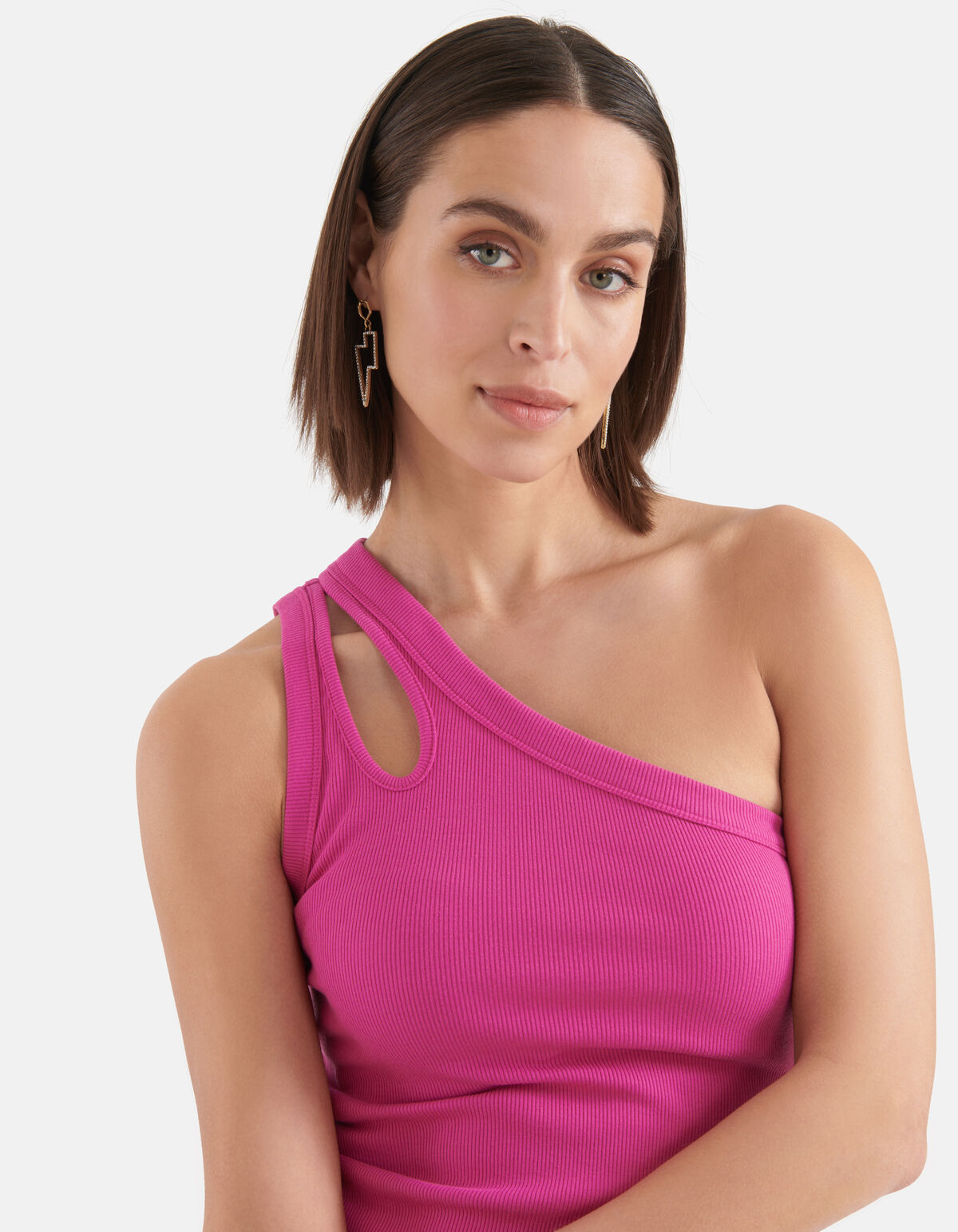 Asymmetrische Cut Out Top Roze SHOEBY WOMEN
