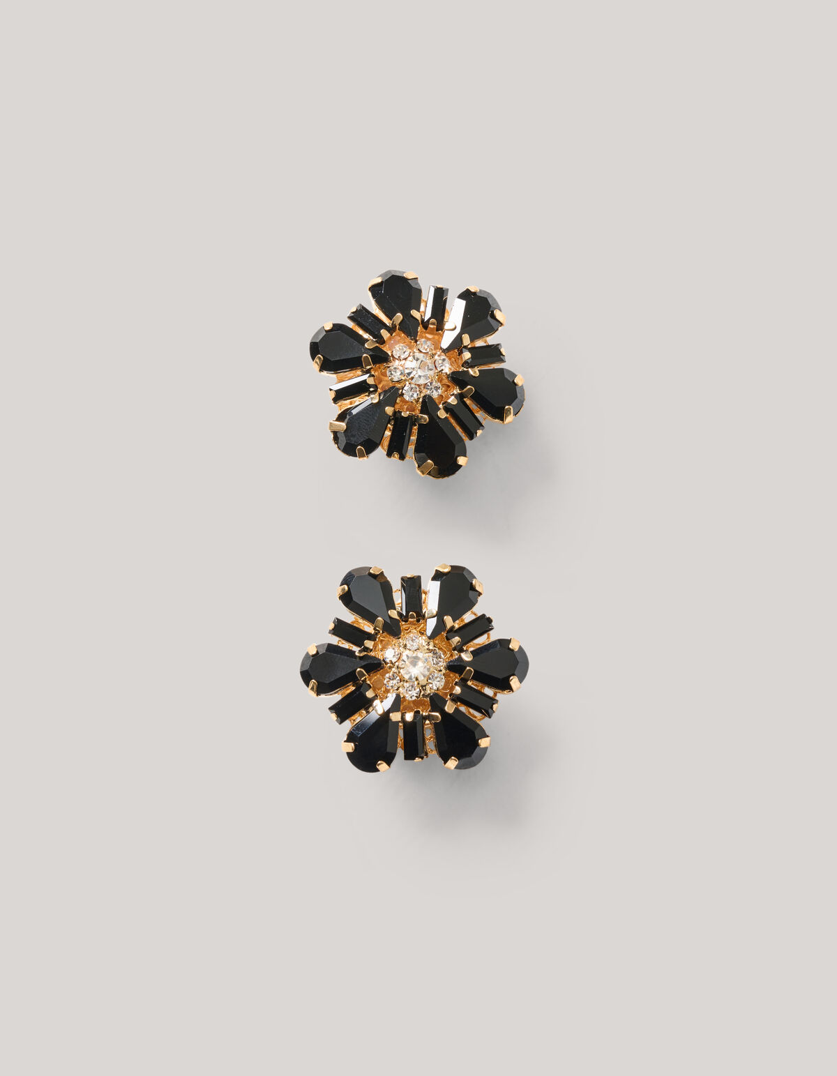 Strass Knopen Clips Goud/Zwart SHOEBY ACCESSOIRES