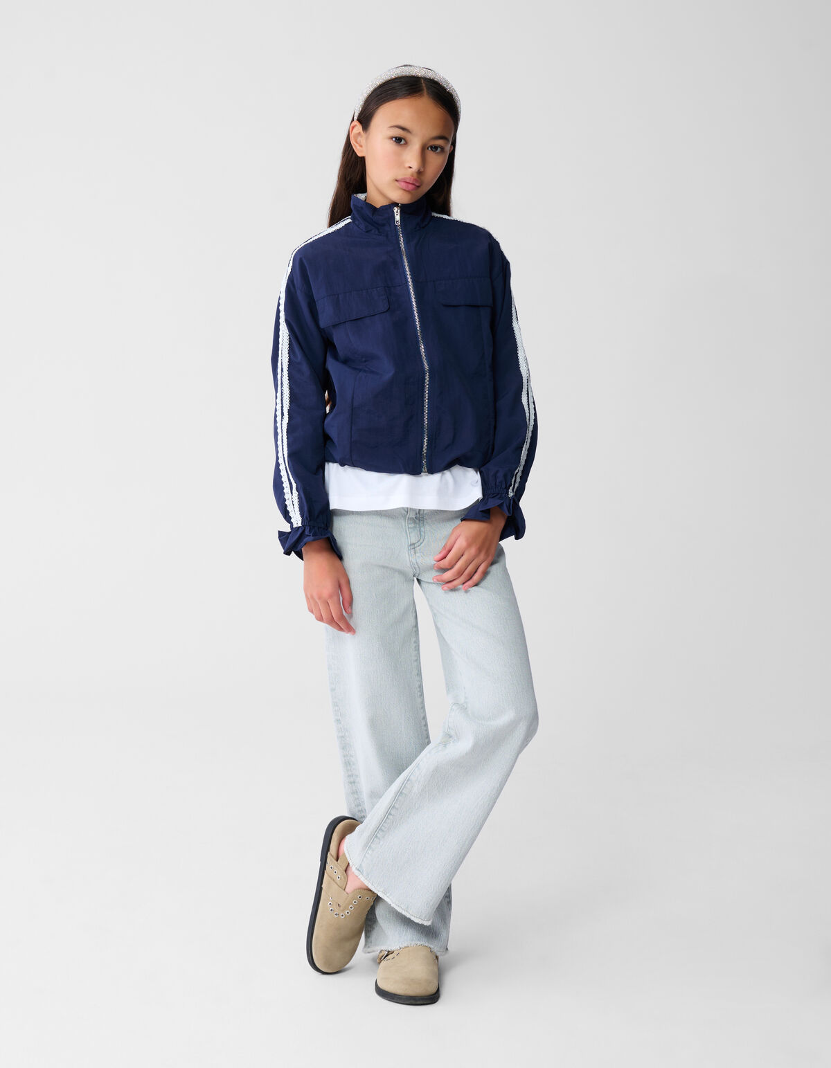 Kanten Bomber Jack Donkerblauw SHOEBY GIRLS