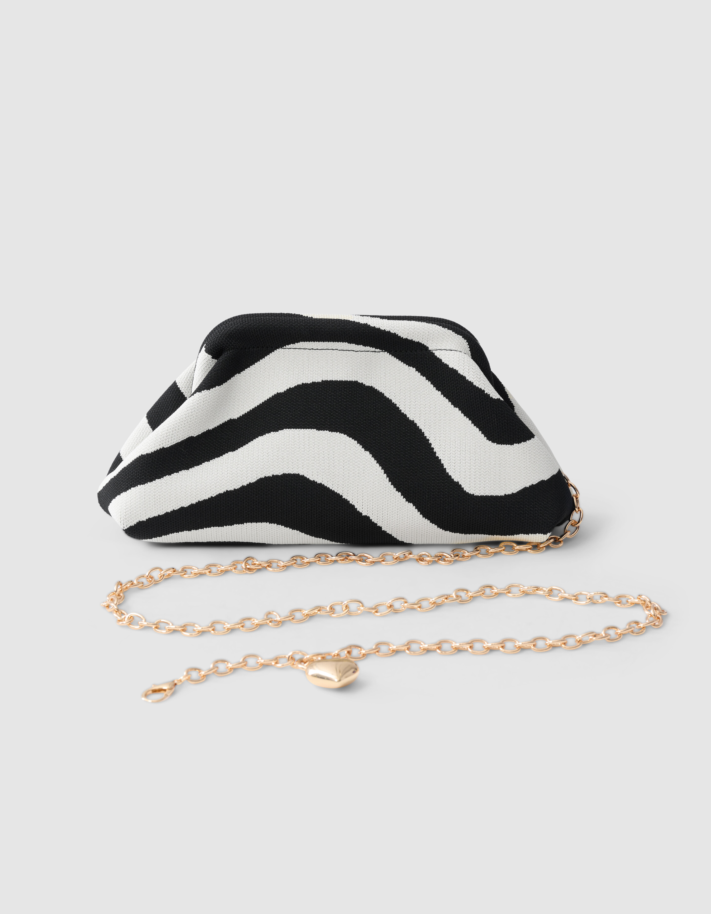 Knitted Clutch Tas Zwart/Wit SHOEBY ACCESSOIRES