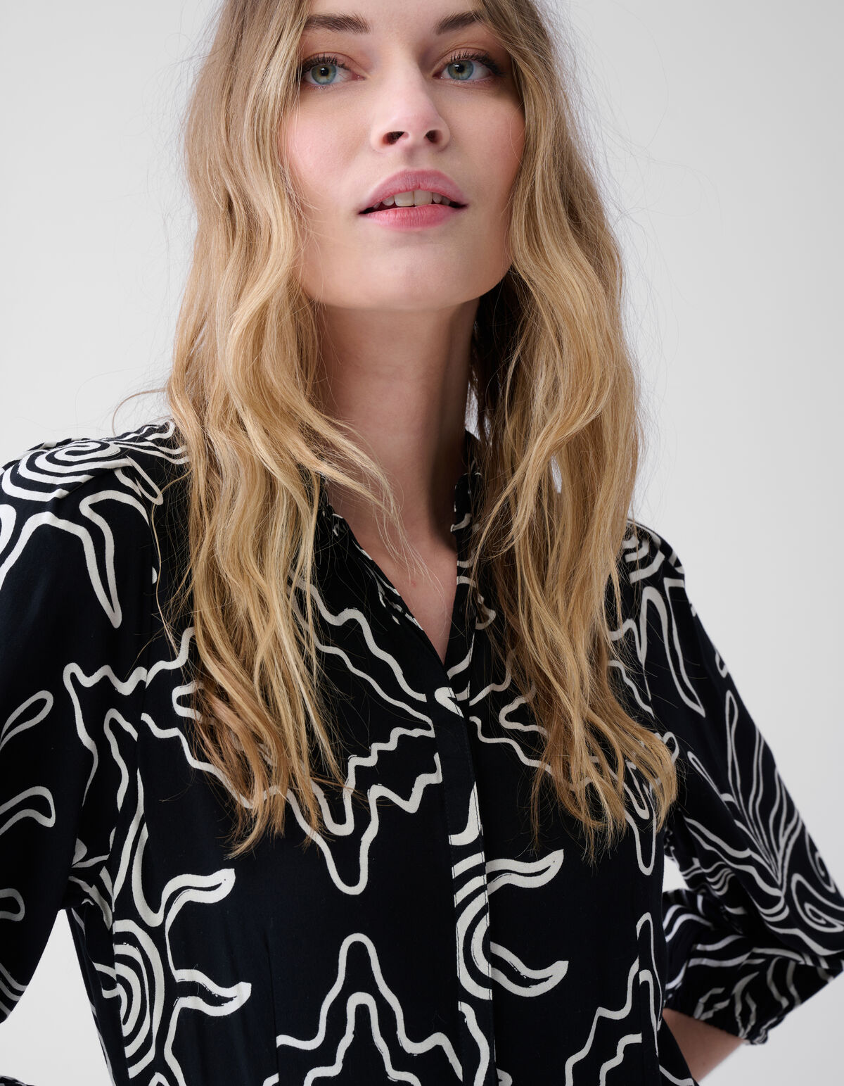 Printed Maxi Jurk Zwart SHOEBY WOMEN