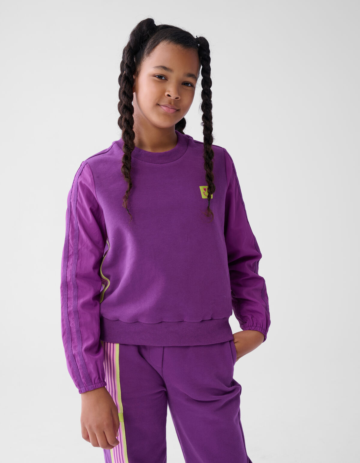 Sporty Stripe Sweater Paars SHOEBY GIRLS