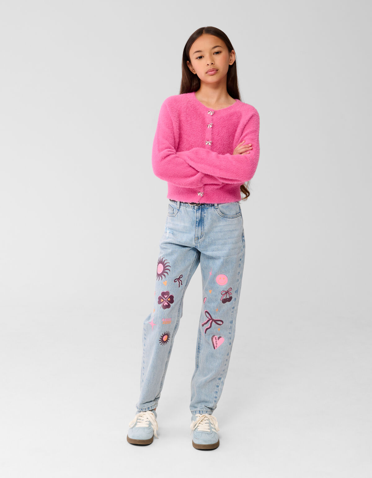 Strik Vest Roze SHOEBY GIRLS