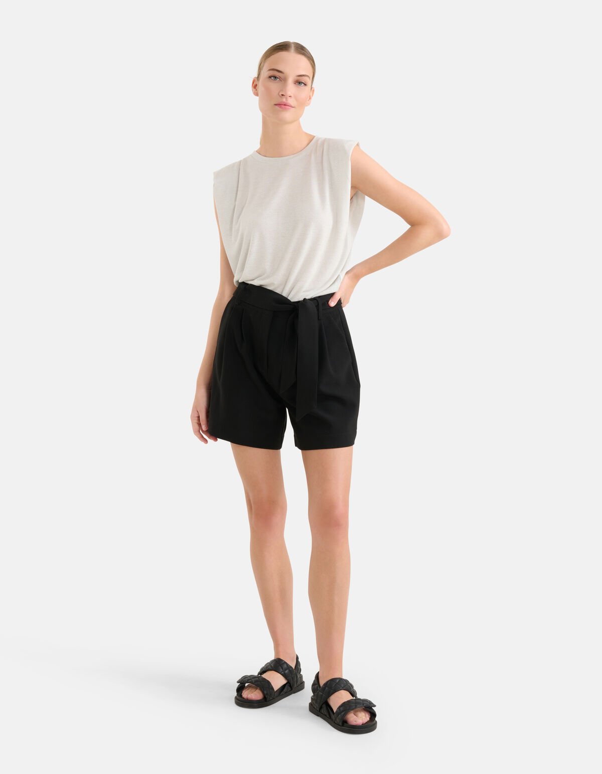 Glitter T-shirt Gebroken Wit SHOEBY WOMEN