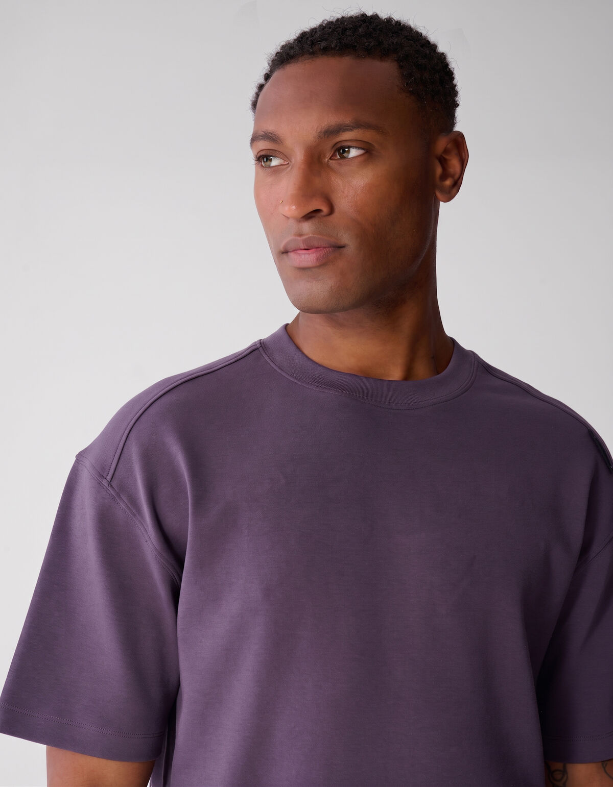 Basis Label T-shirt Paars SHOEBY MEN