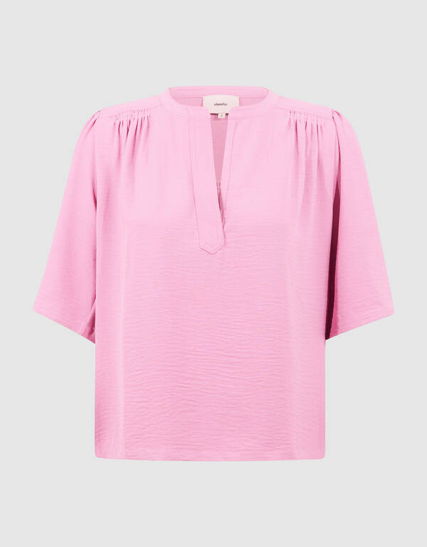 Twist Piping Top Roze SHOEBY WOMEN