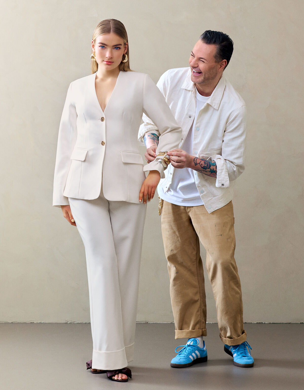 Turn Up Pantalon Gebroken Wit SHOEBY WOMEN