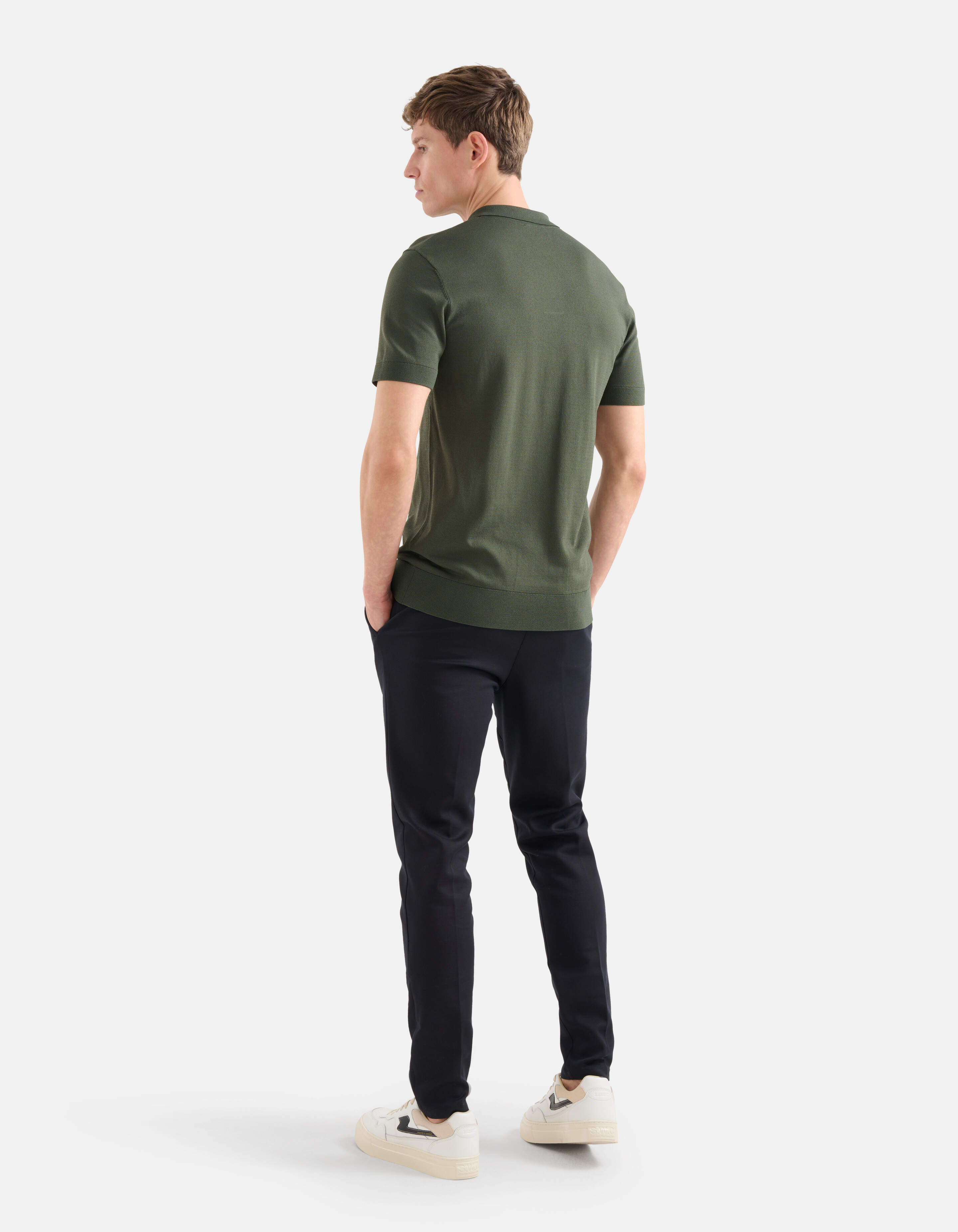 Gebreide Polo Donkergroen SHOEBY MEN
