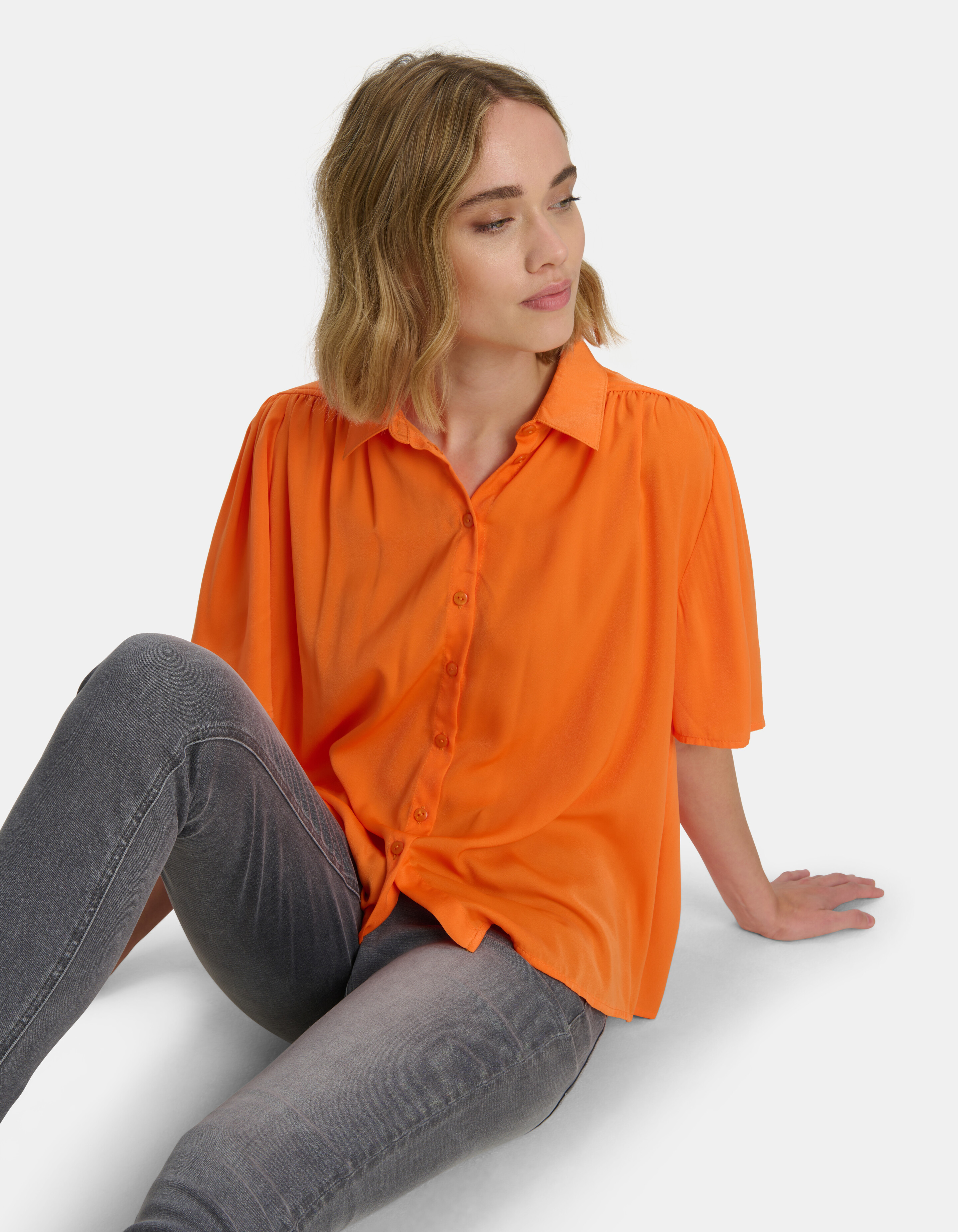 Oversized Satijnen Blouse Oranje SHOEBY WOMEN