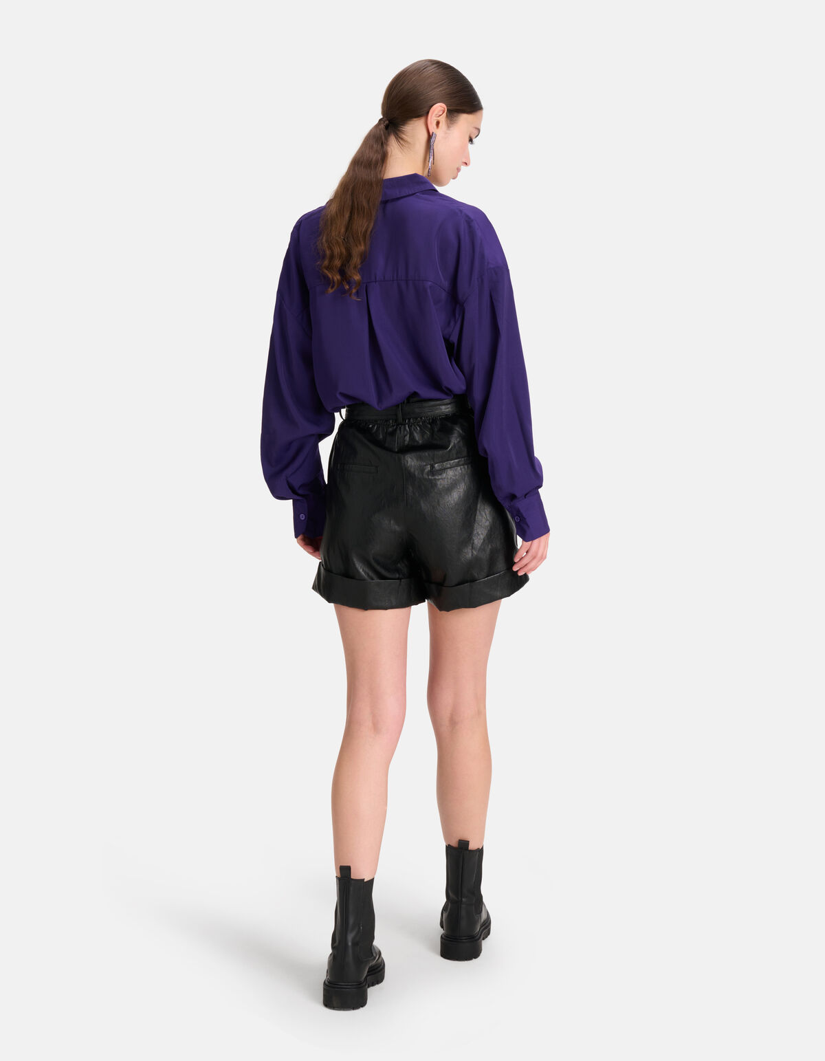 Satijnen Blouse Donkerpaars SHOEBY WOMEN