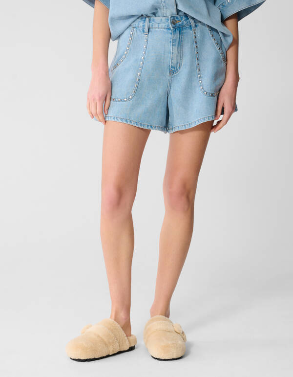 Denim Studs Short Bleached SHOEBY WOMEN