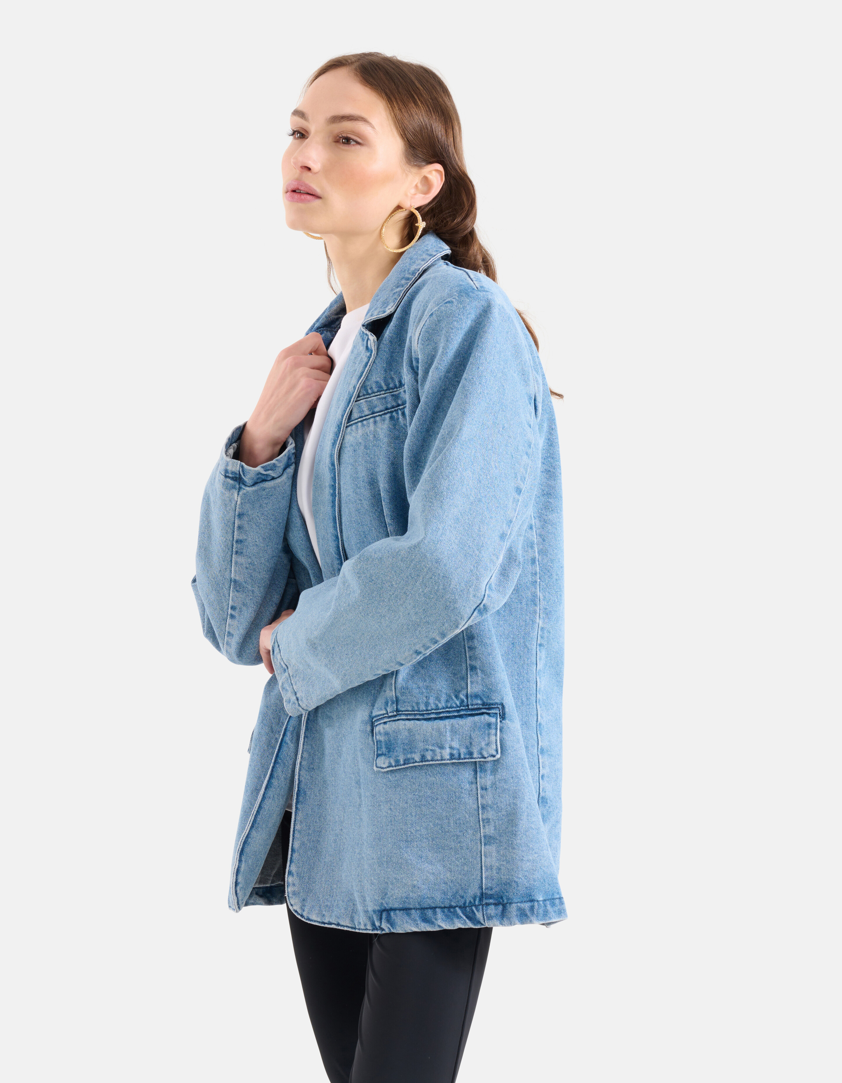 Oversized Denim Blazer Bleached SHOEBY WOMEN