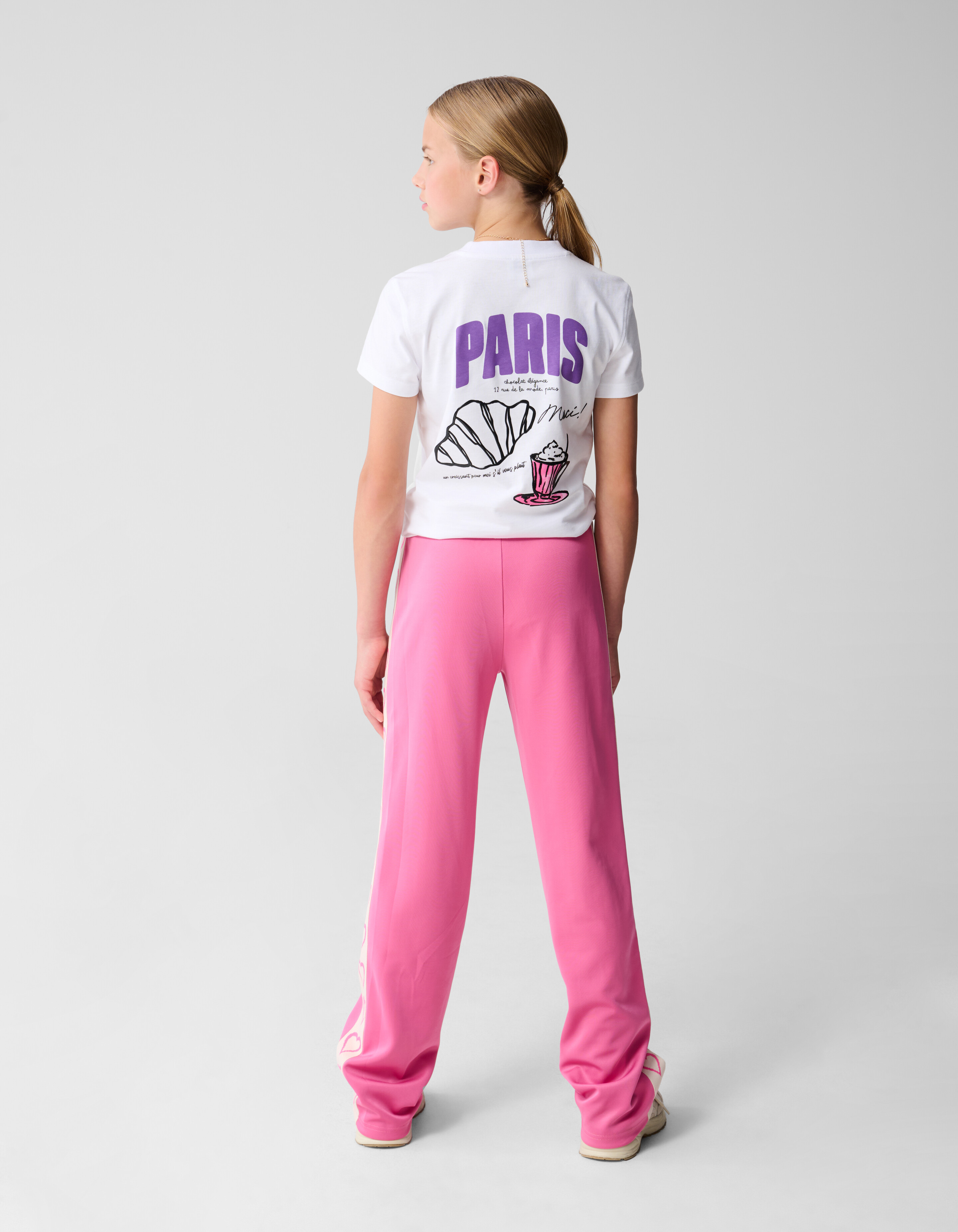 Sporty Heart Wide Leg Broek Roze SHOEBY GIRLS