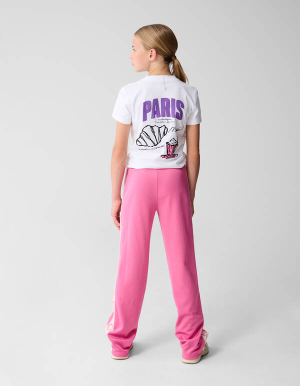 Sporty Heart Wide Leg Broek Roze SHOEBY GIRLS