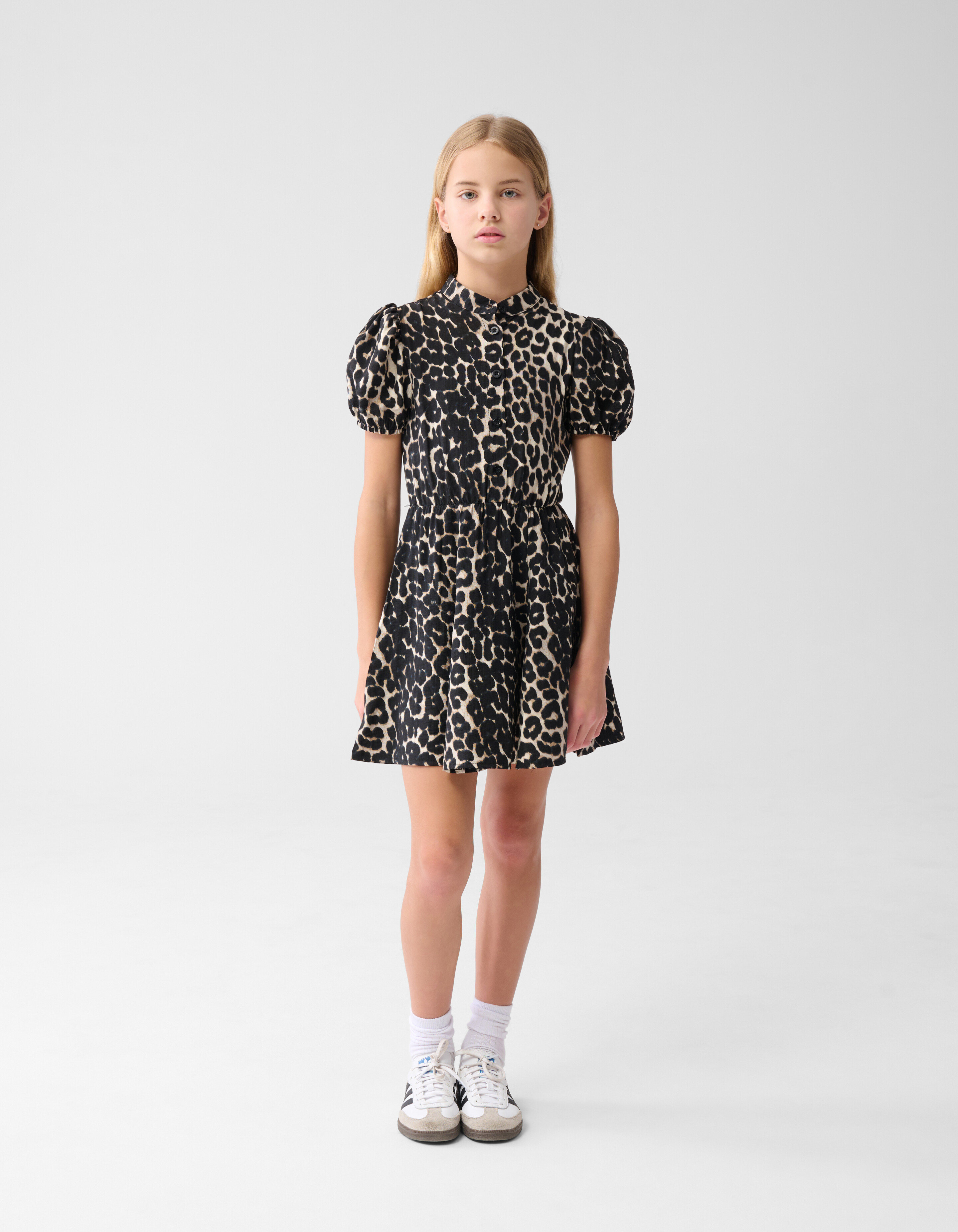Printed Leopard Jurk Lichtbruin SHOEBY GIRLS
