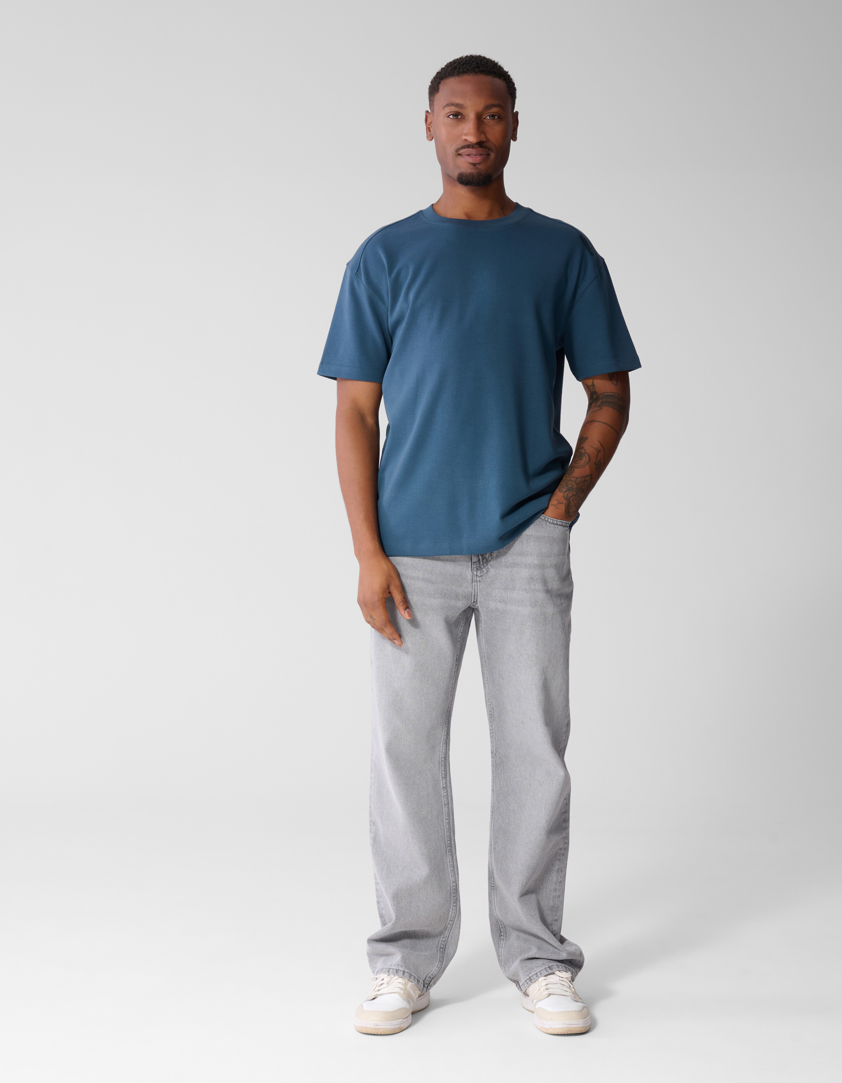 Basis Label T-shirt Blauw SHOEBY MEN