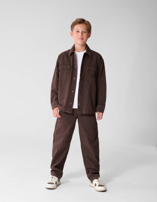 Twill Barrel Fit Broek Donkerbruin SHOEBY BOYS