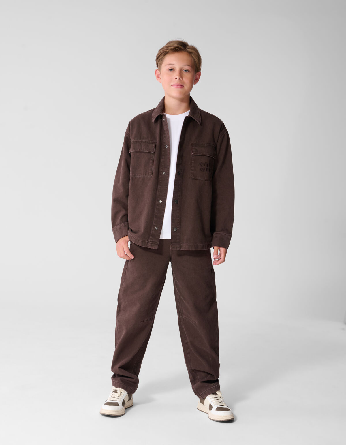 Twill Barrel Fit Broek Donkerbruin SHOEBY BOYS