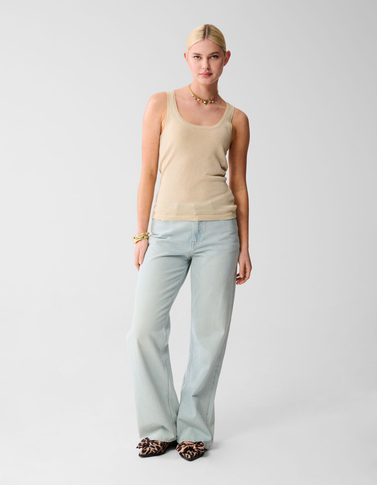 Glitter Tanktop Zand SHOEBY WOMEN