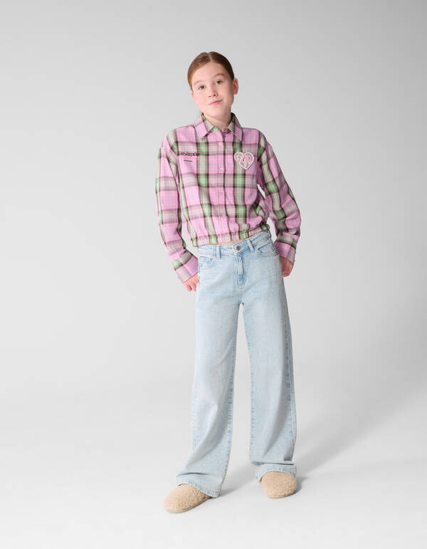 Cropped Ruiten Blouse Lichtroze SHOEBY GIRLS