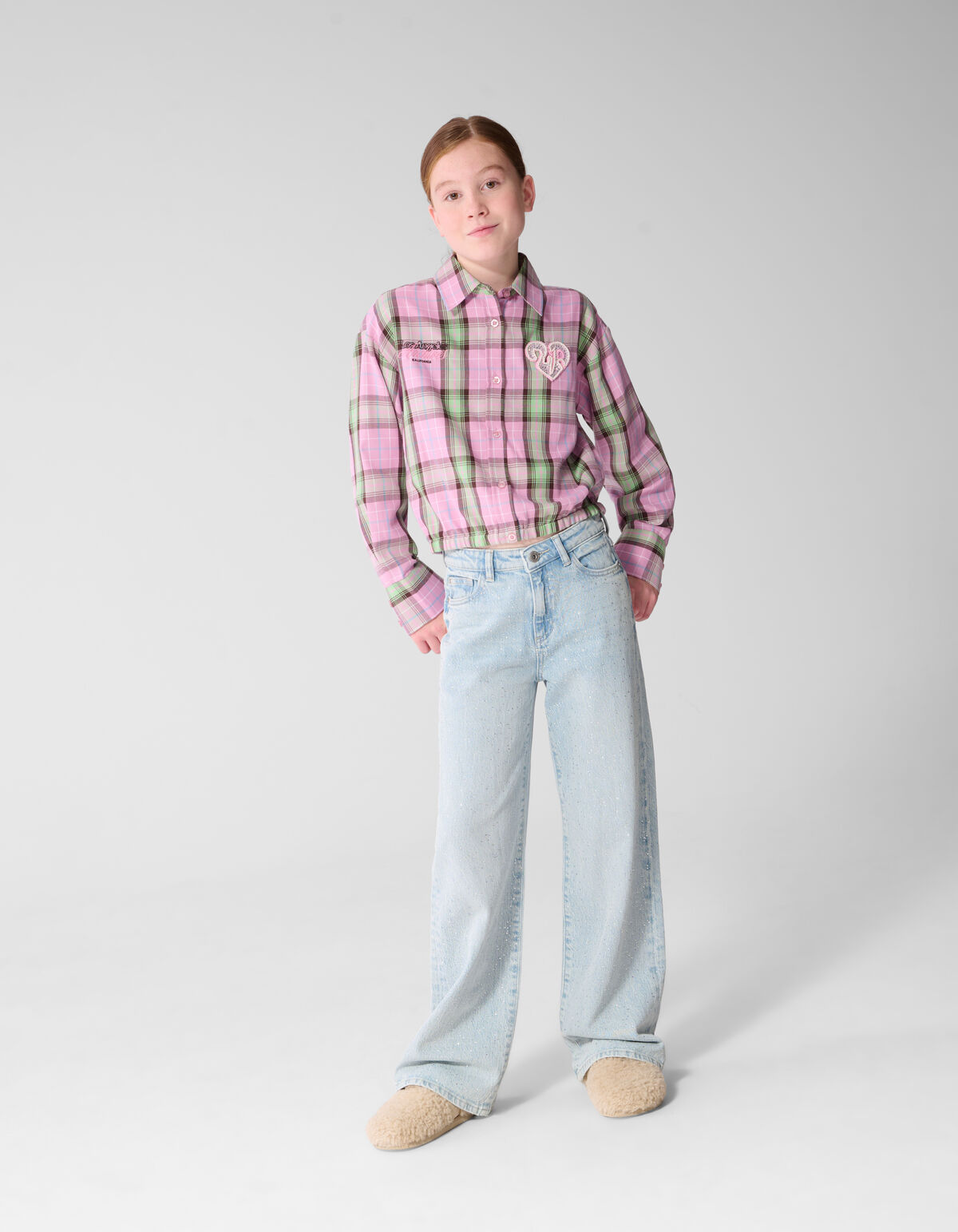Cropped Ruiten Blouse Lichtroze SHOEBY GIRLS