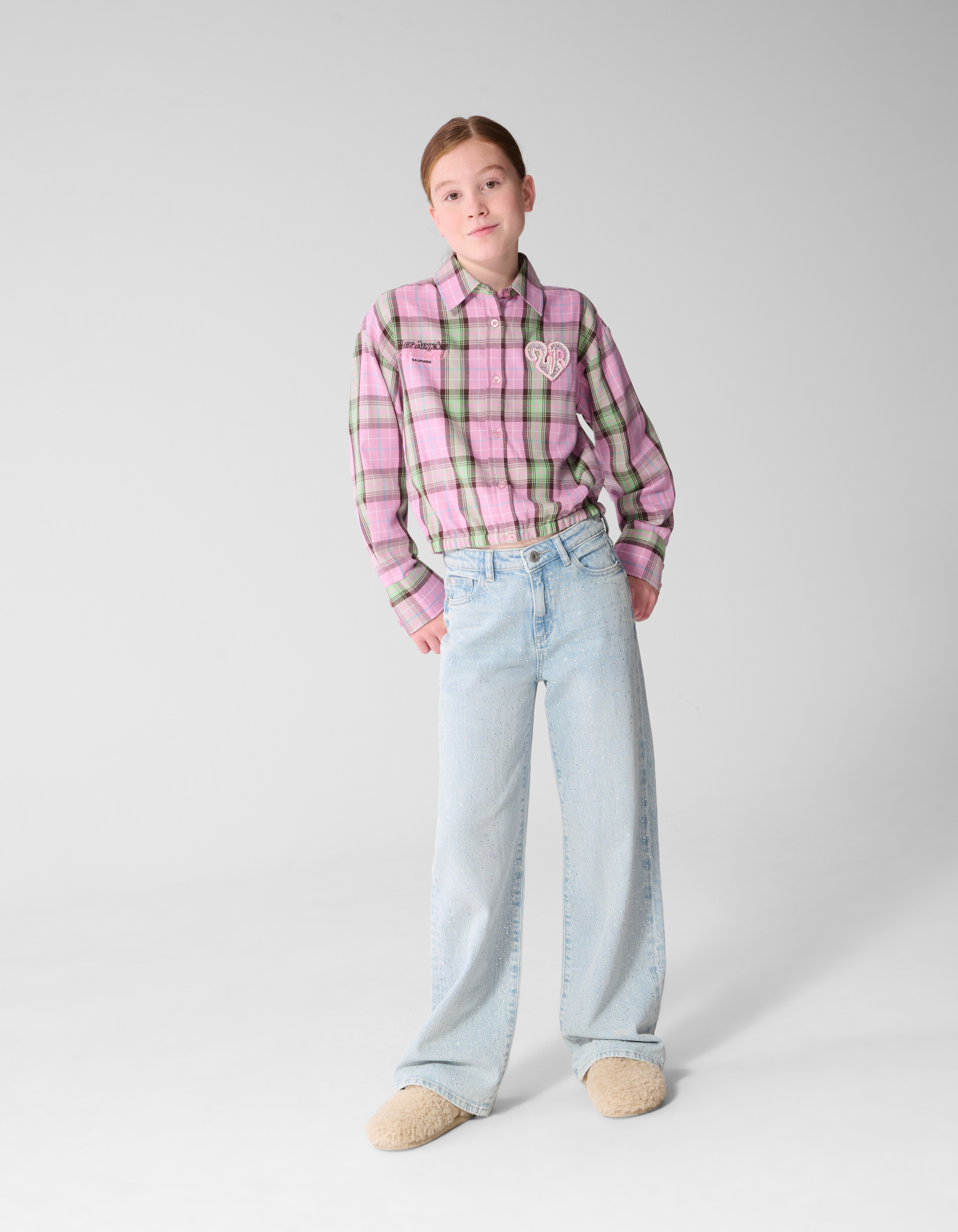 Cropped Ruiten Blouse Lichtroze SHOEBY GIRLS