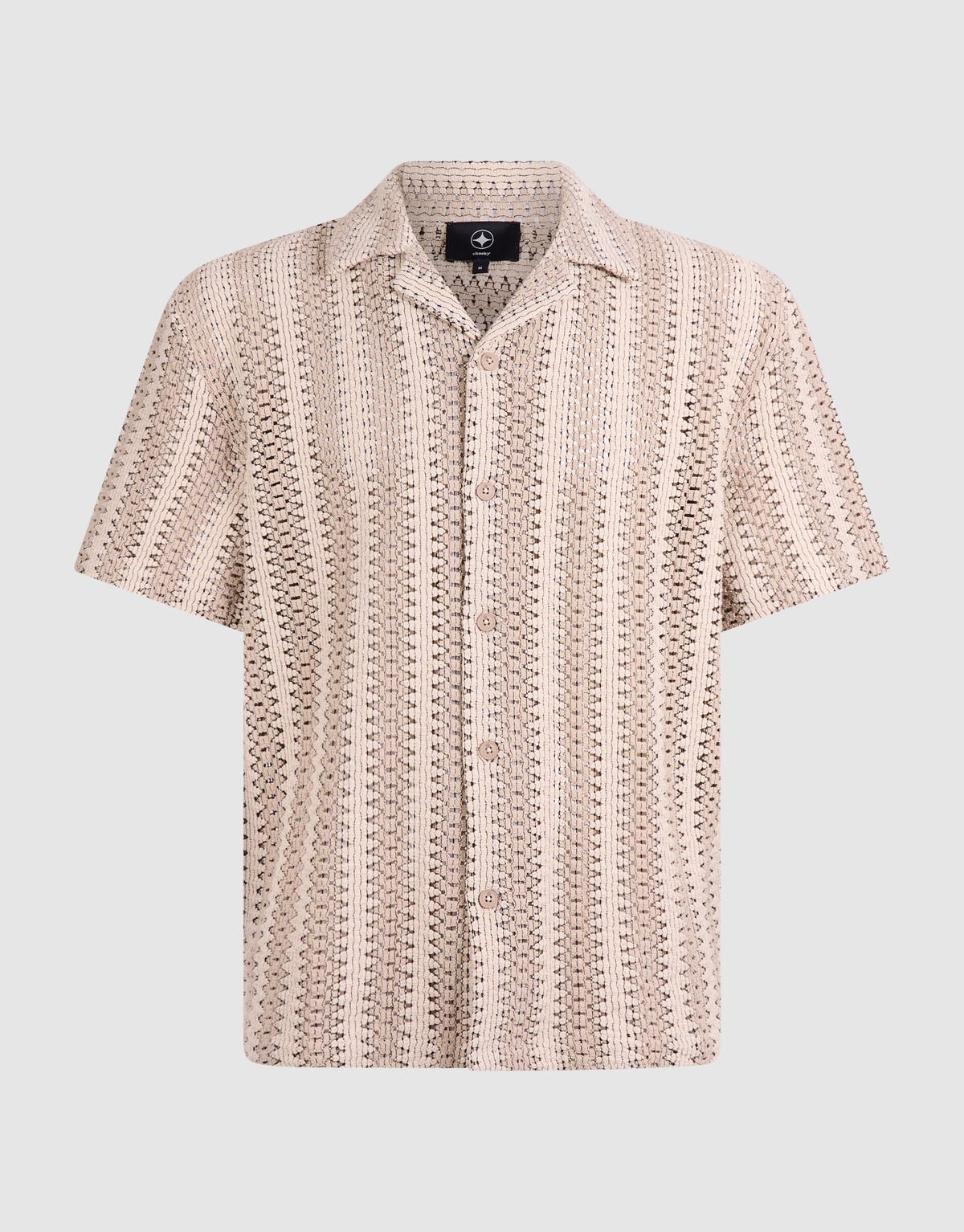 Stripe Crochet Overshirt Zand SHOEBY MEN
