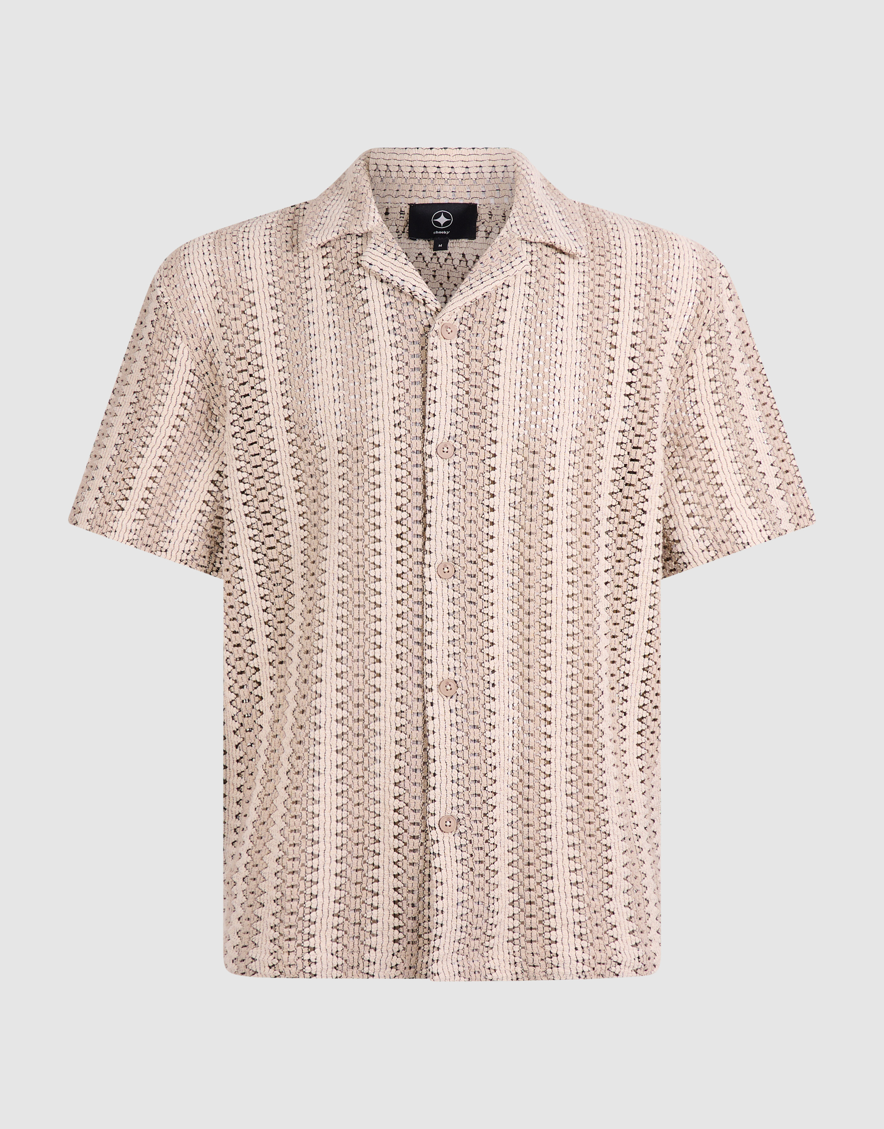 Stripe Crochet Overshirt Zand SHOEBY MEN