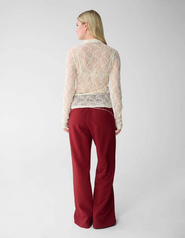 Mesh Parel Top Gebroken Wit SHOEBY WOMEN