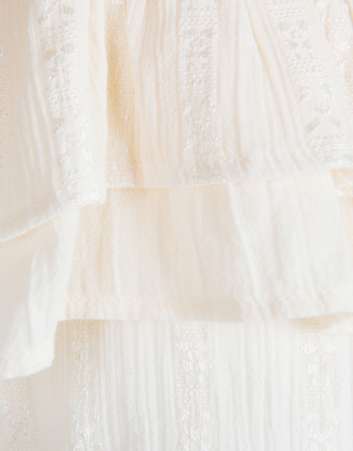 Ruffle Crop Top Beige SHOEBY GIRLS