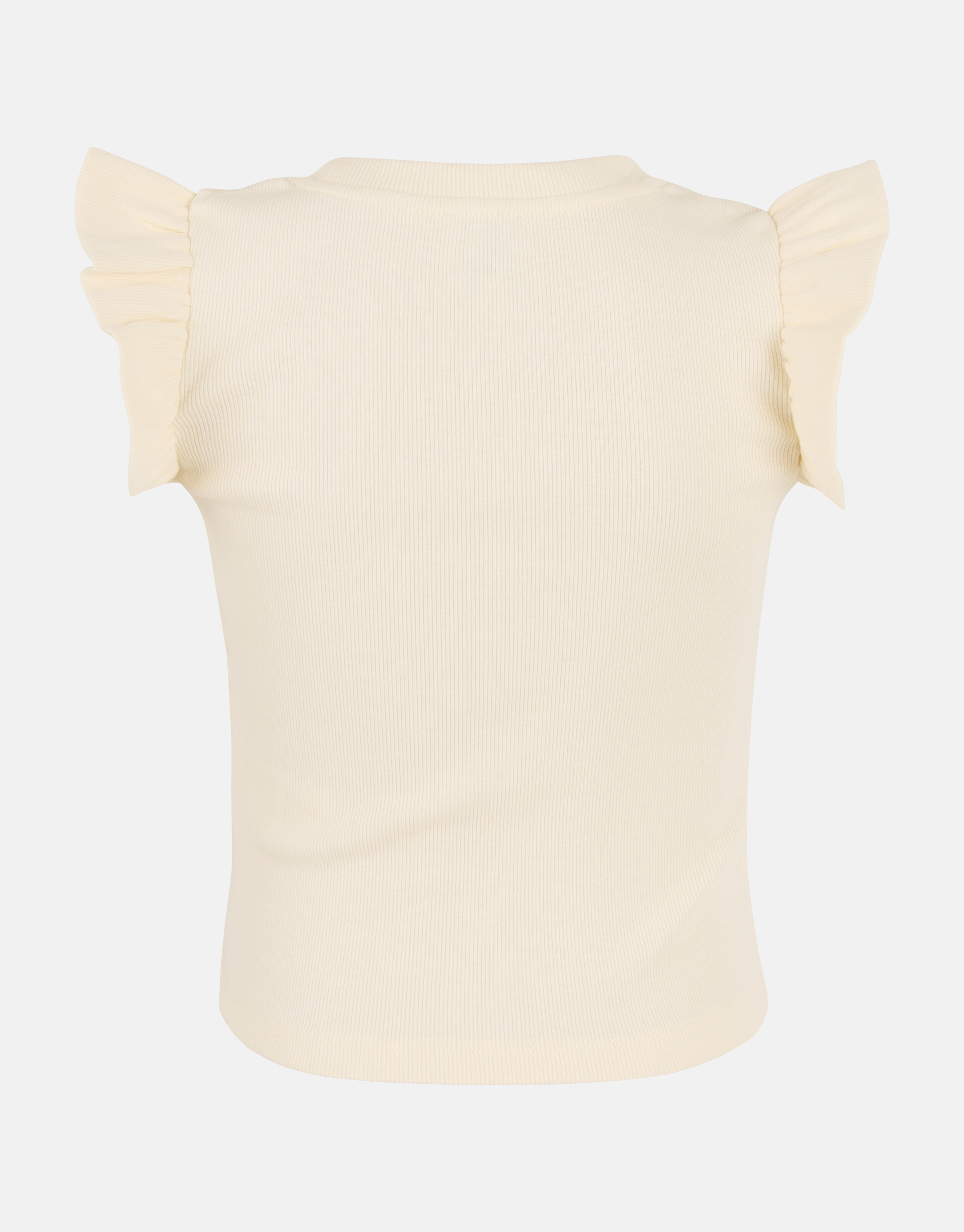 Ruffle Rib Top Gebroken Wit SHOEBY GIRLS