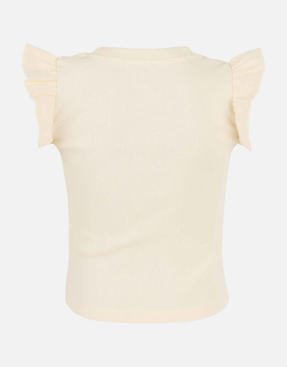 Ruffle Rib Top Gebroken Wit SHOEBY GIRLS