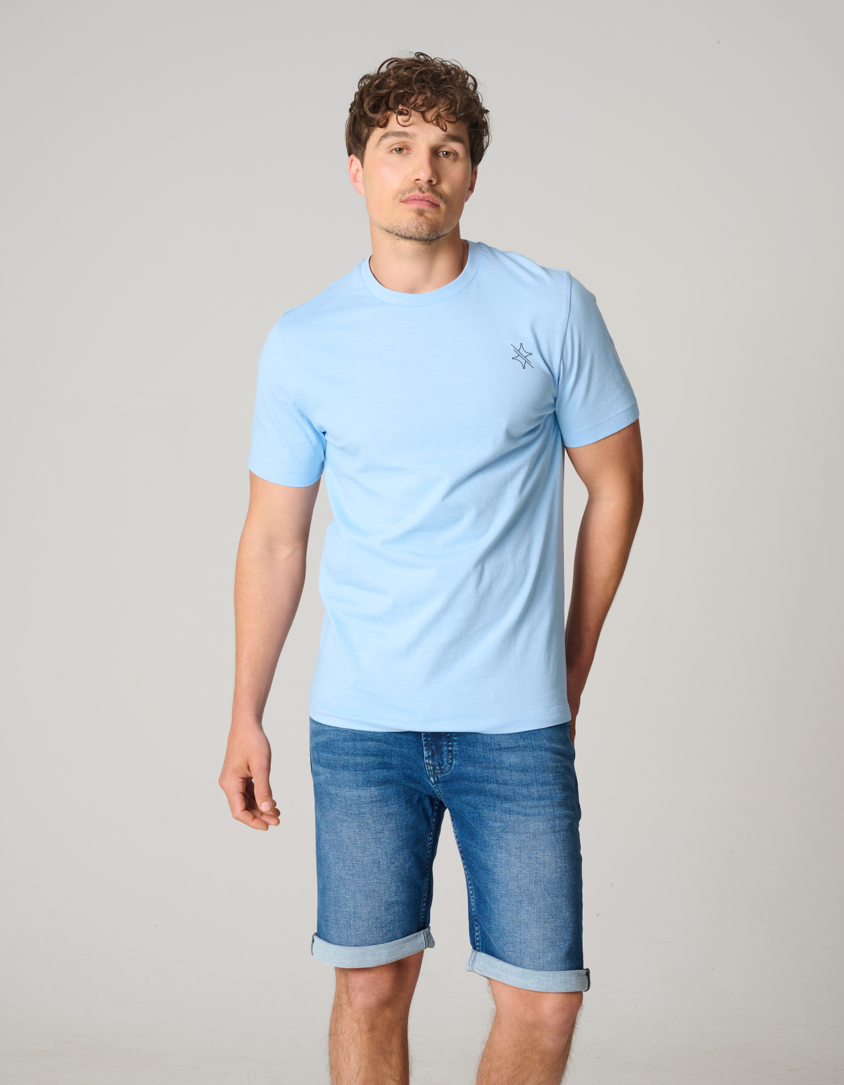 Sparkle Logo T-shirt Lichtblauw SHOEBY MEN