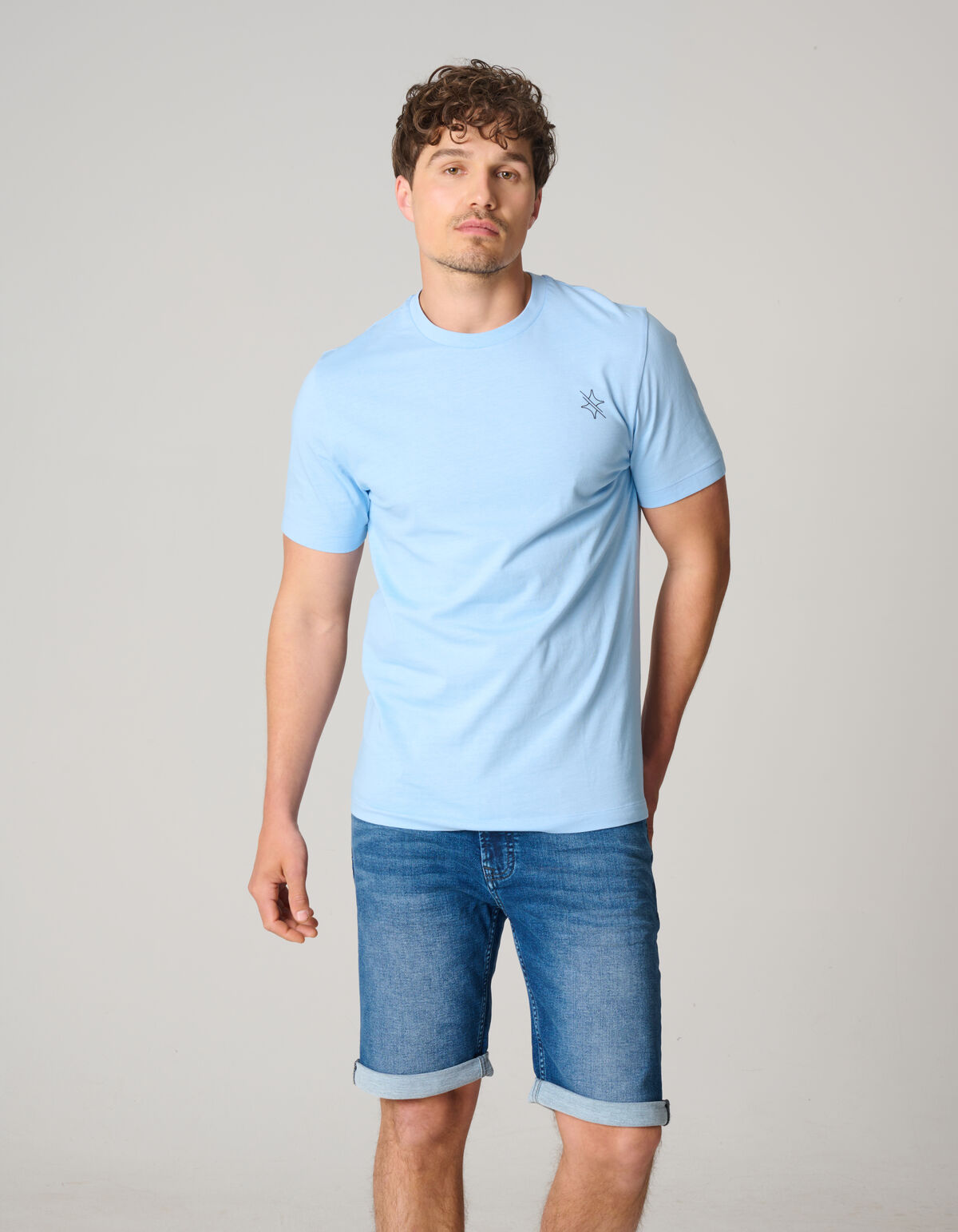 Sparkle Logo T-shirt Lichtblauw SHOEBY MEN
