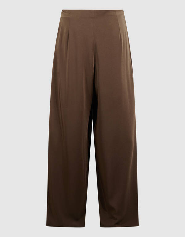 Pleated Loose Fit Broek Bruin By Fred SHOEBY WOMEN