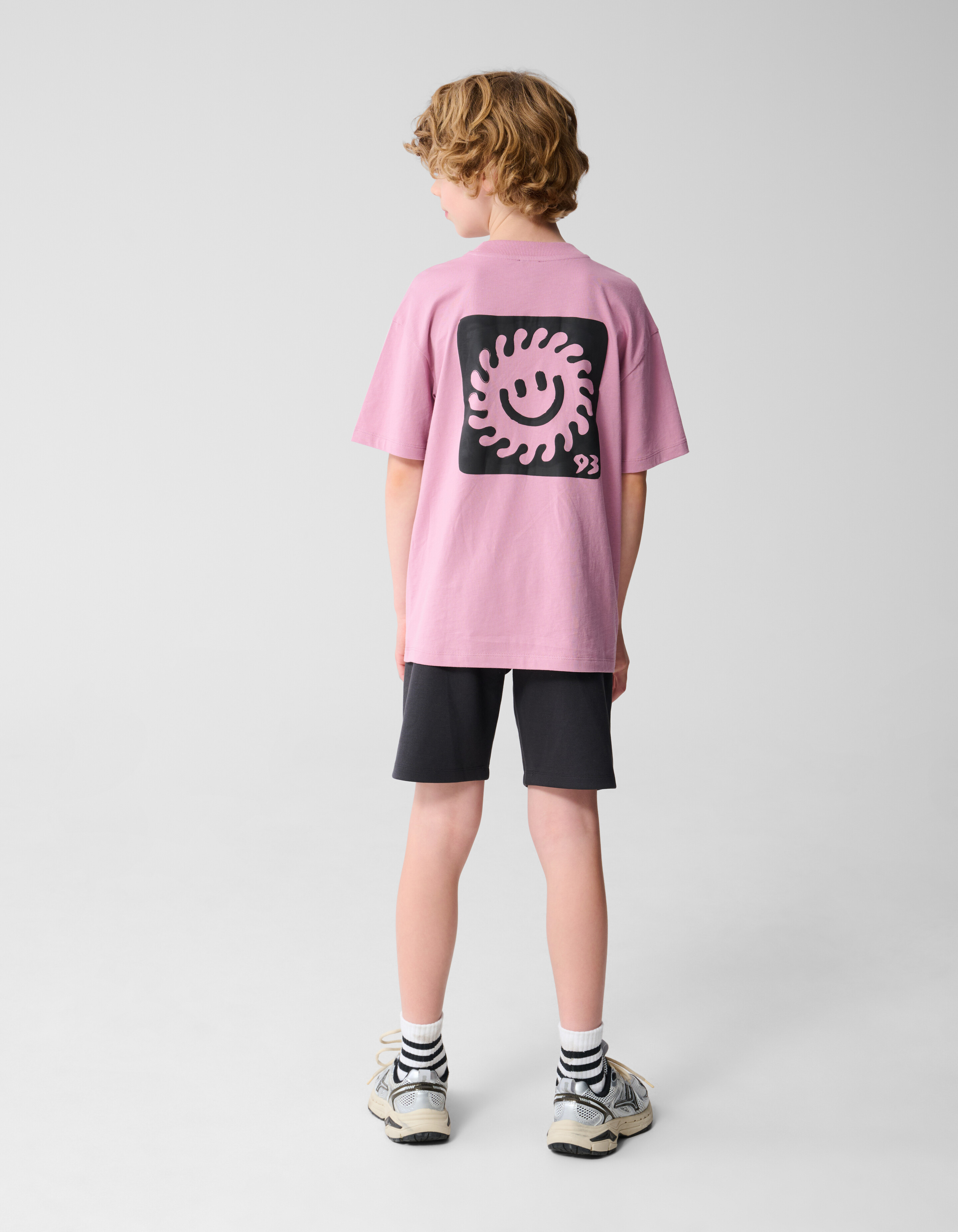 Smiley Sun Artwork T-shirt Roze SHOEBY BOYS