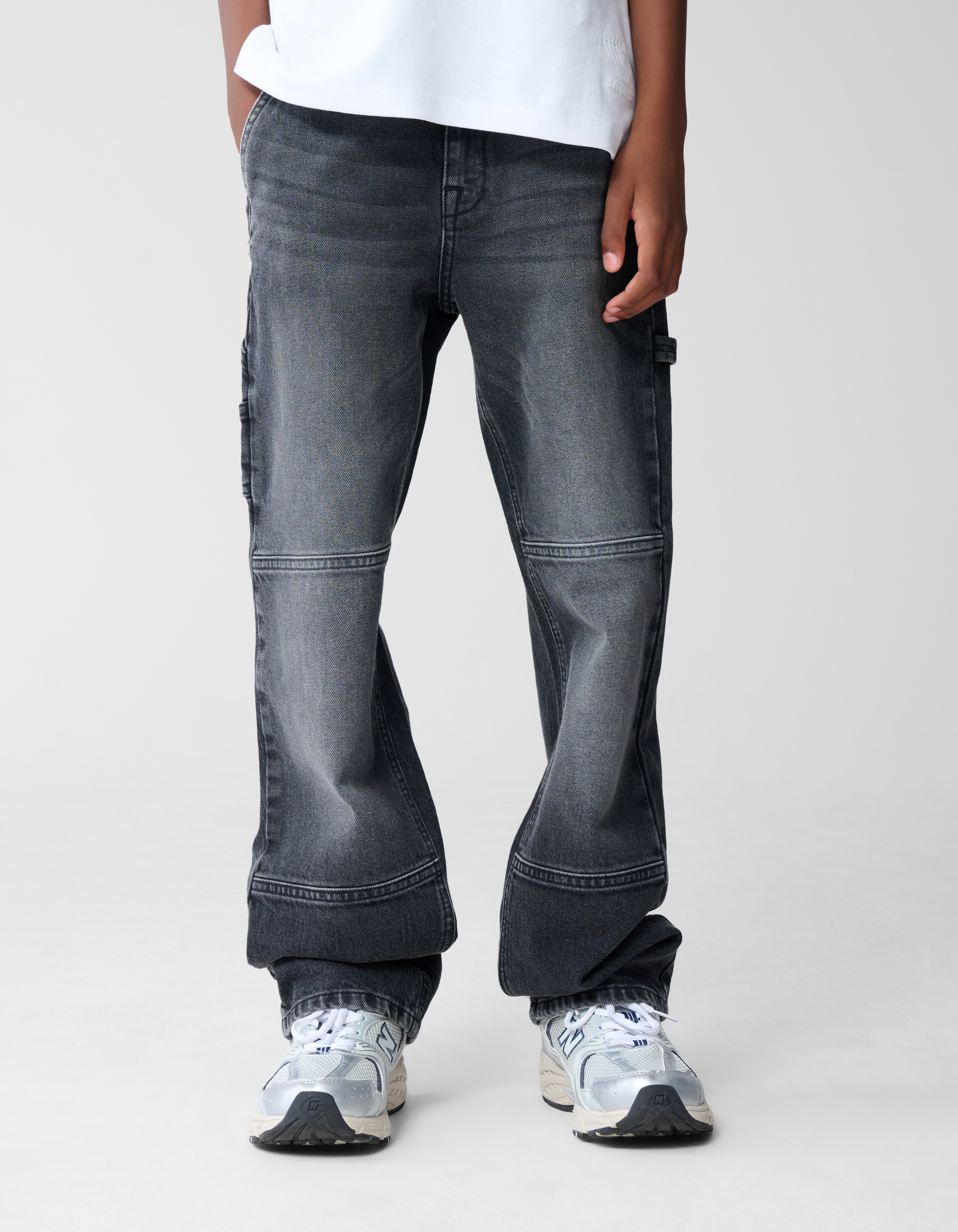 Carpenter Baggy Fit Jeans Donkergrijs SHOEBY BOYS