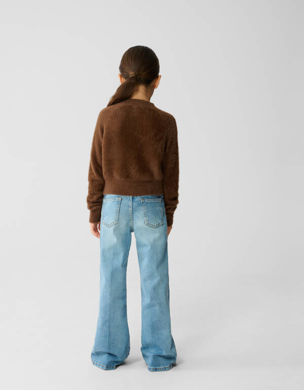 Harig Strik Vest Bruin SHOEBY GIRLS