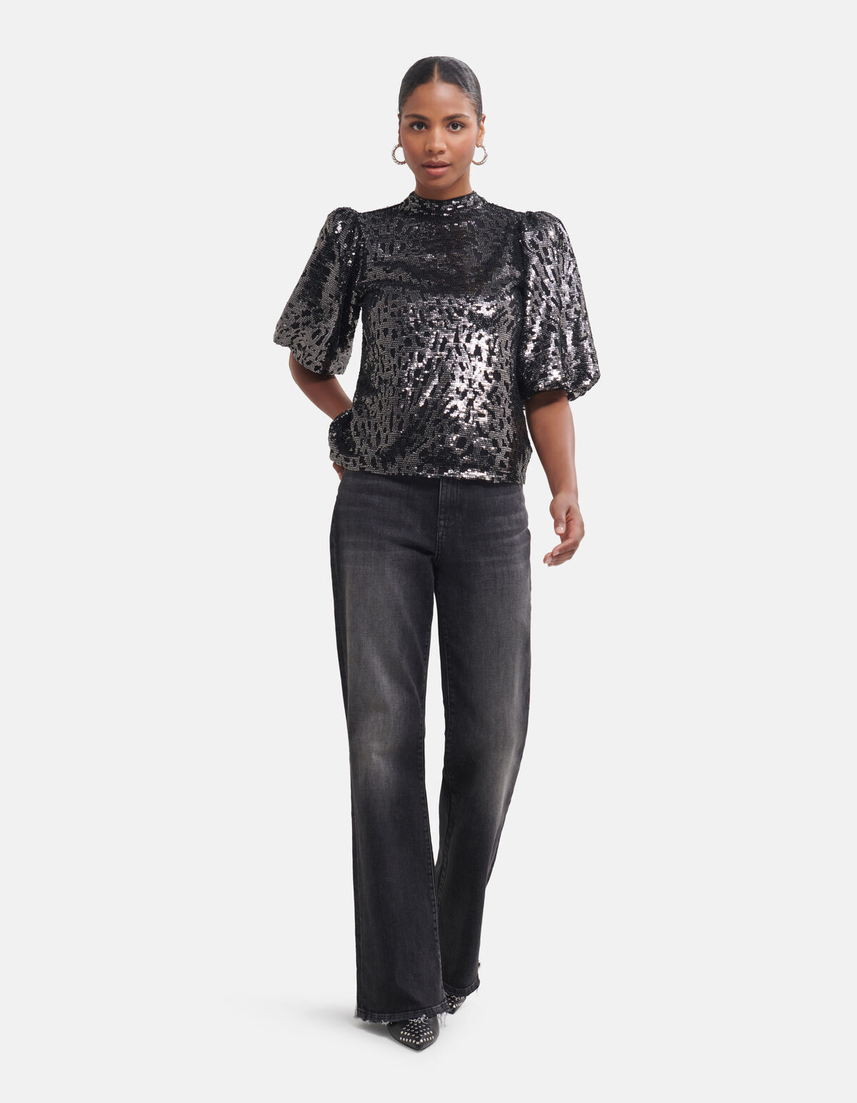 Pailletten Top Zwart By Fred SHOEBY WOMEN