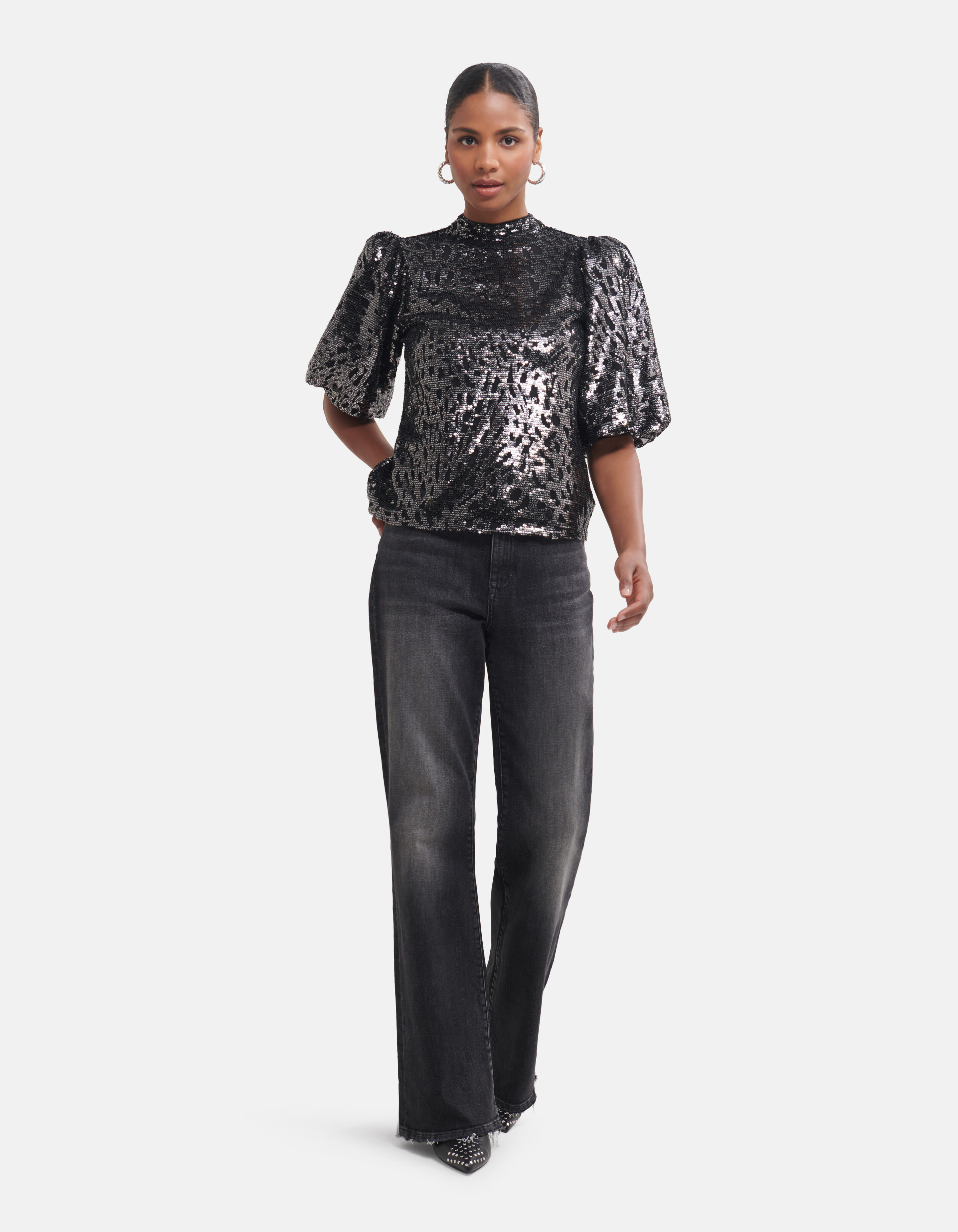 Pailletten Top Zwart By Fred SHOEBY WOMEN
