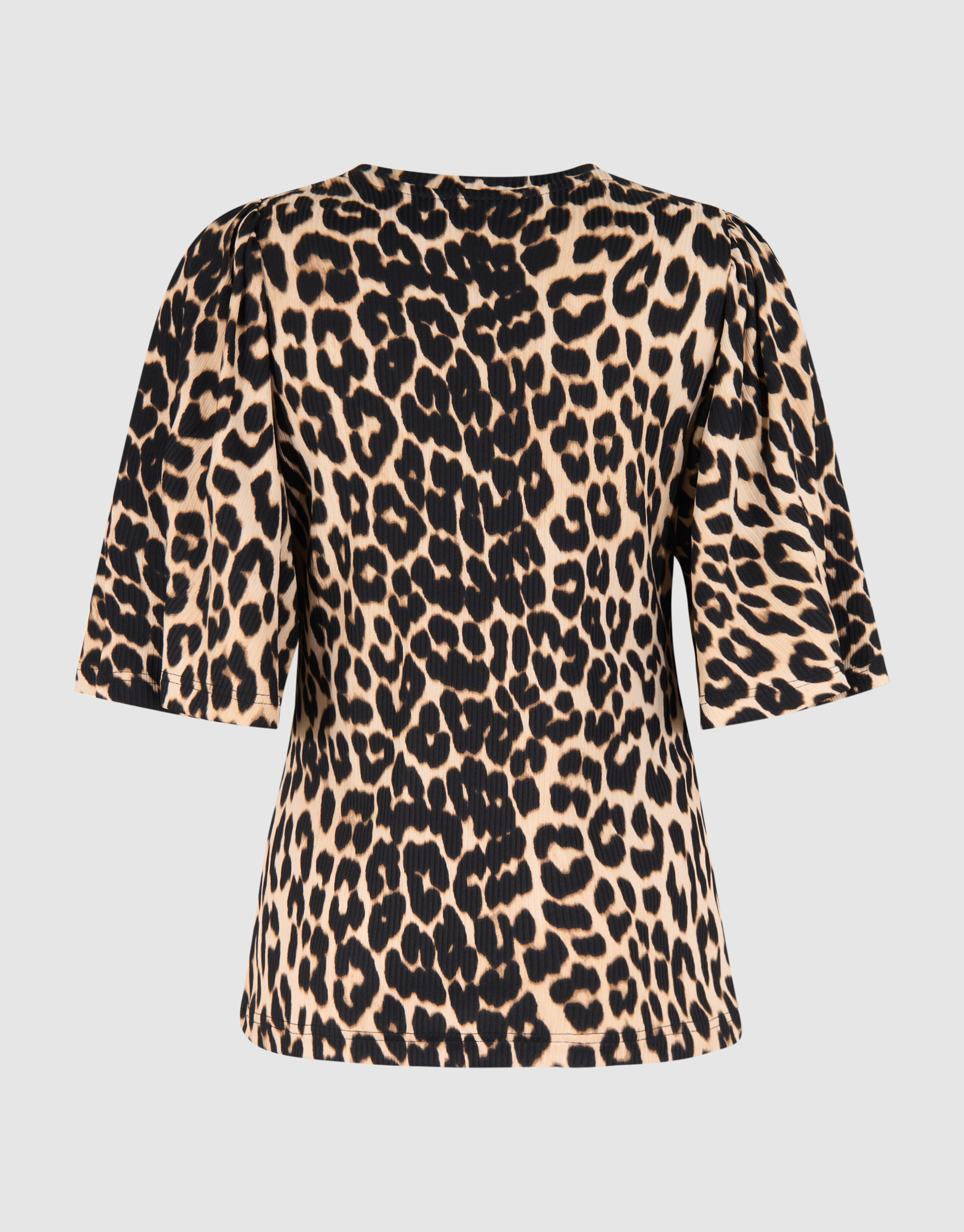 Leopard Ruffle Rib Top Bruin SHOEBY WOMEN