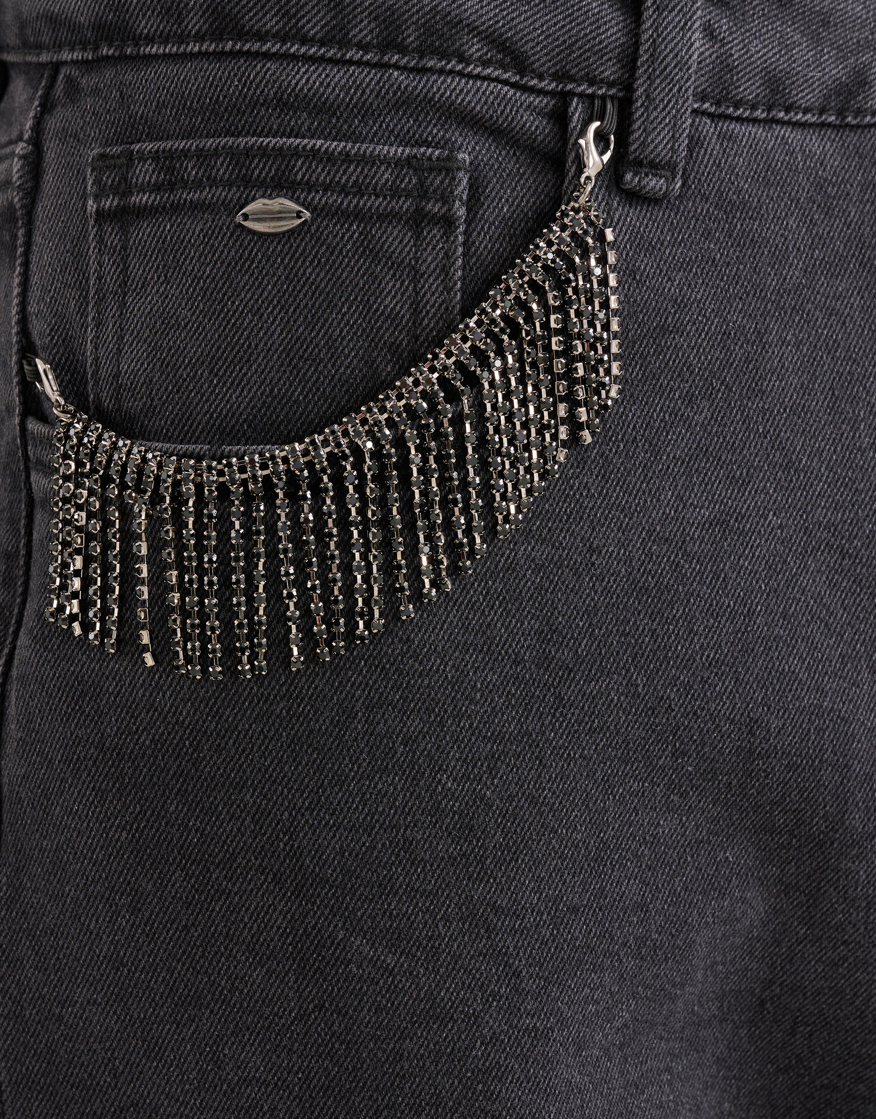 Strass Fringe Jeans Zwart SHOEBY WOMEN