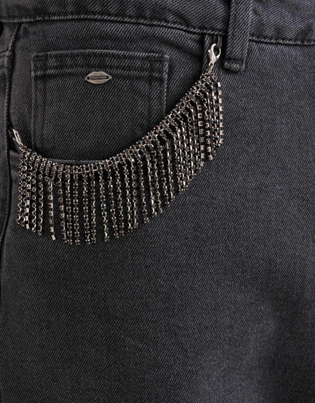 Strass Fringe Jeans Zwart SHOEBY WOMEN